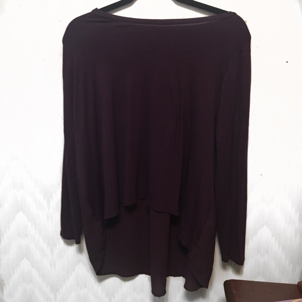 FOREVER21 Long sleeve purple sheer top extra large